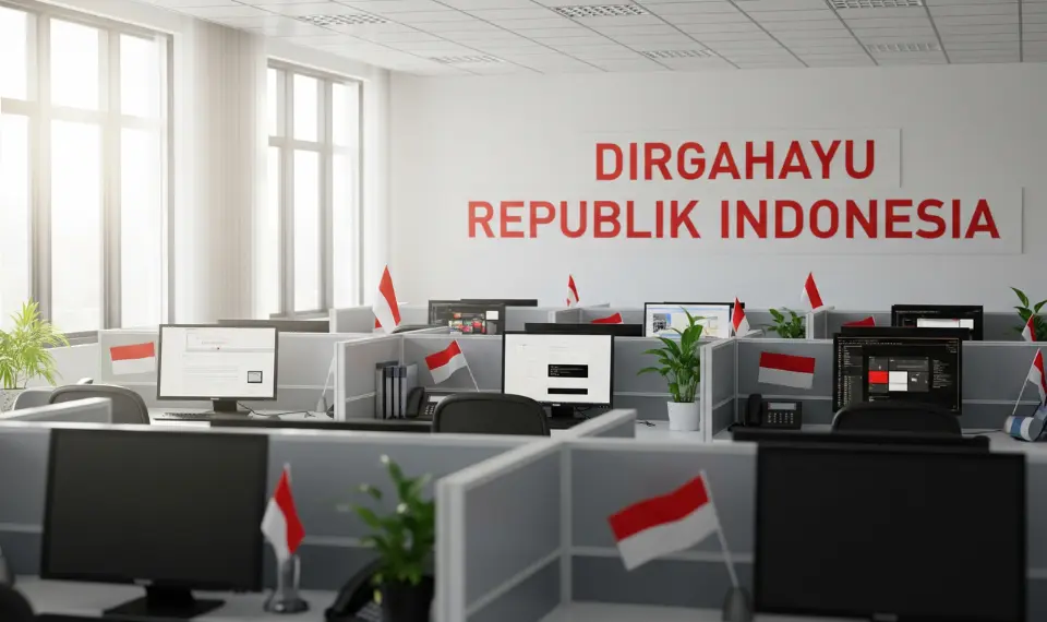 dekor 17 agustus di kantor