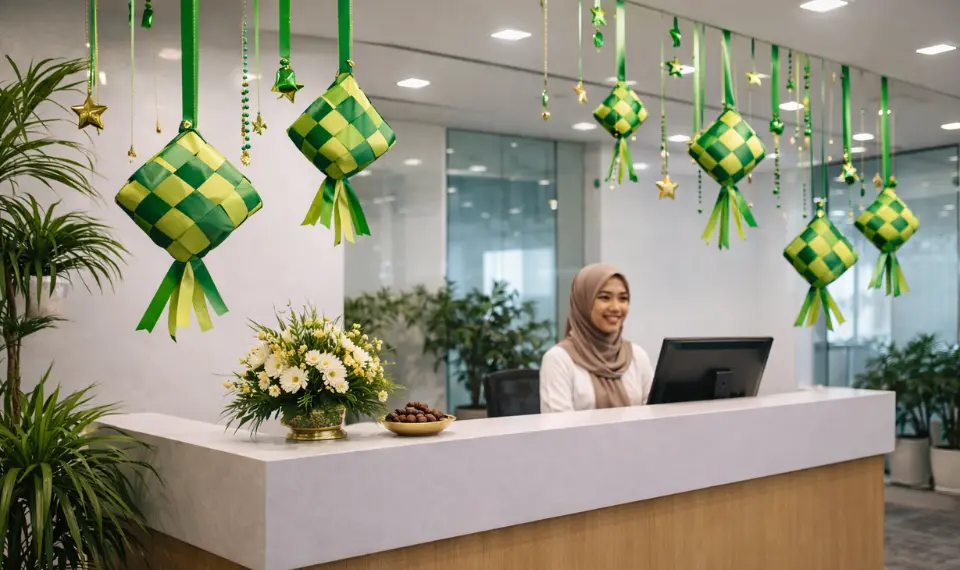 Dekorasi Idul Fitri untuk kantor