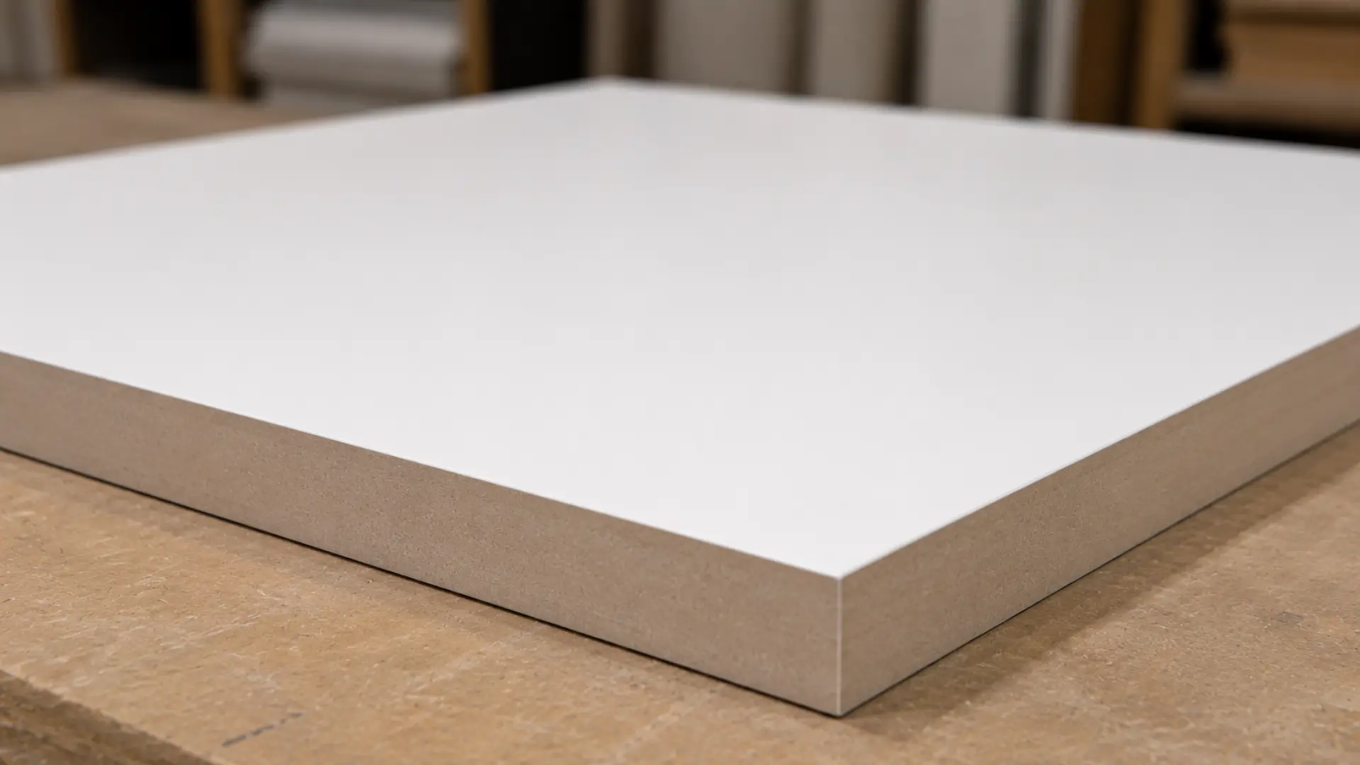 Panel MDF dengan permukaan halus dan hasil finishing cat duco putih pada pintu lemari bergaya klasik