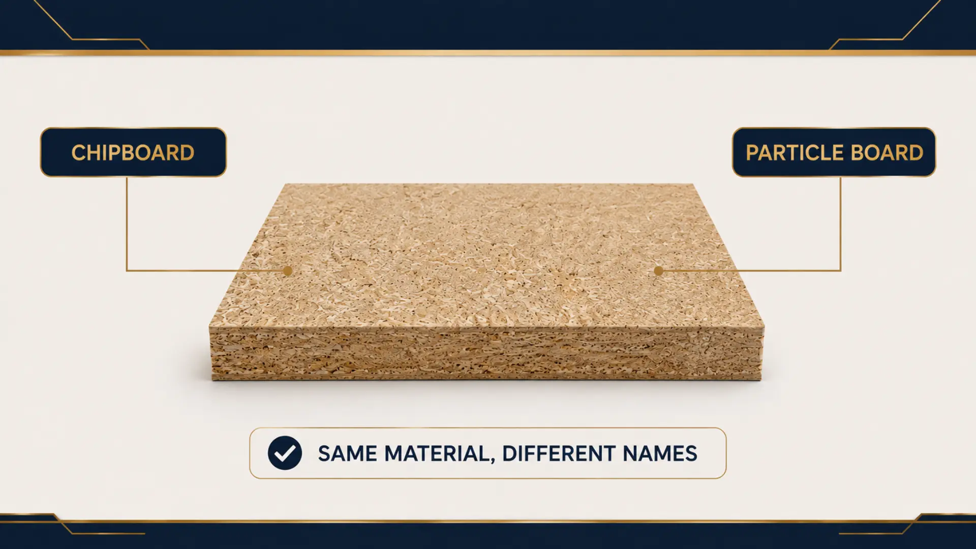 Penjelasan chipboard vs particle board apakah material yang sama